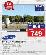 Samsung 50" Smart Ultra HD LED TV UA50JU6400KXXA