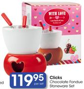 Clicks Chocolate Fondue Stoneware Set-Per Set