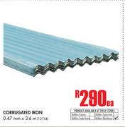 Corrugated Iron-0.47 mm x 3.6 m ea