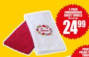 Embroidered Guest Towels 30x42cm-2 Pack