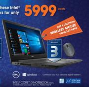 Dell Intel Core i3 Notebook 3567 With A Logitech Wireless Mouse