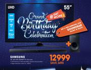 Samsung 55" 4K UHD Smart TV 55KU7000 With Free Samsung J355 Soundbar