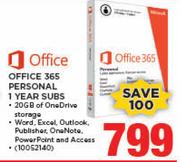 Office 365 Personal 1 Year Subs