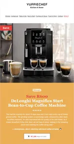 Yuppiechef : Save R600 On A DeLonghi Bean-To-Cup Machine (Request Valid Date From Retailer)