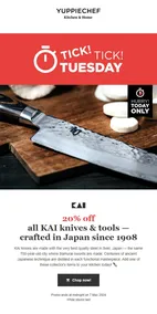 Yuppiechef : 20% Off Kai Knives & Tools (07 May - 8 May 2024)