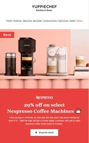 Yuppiechef : 29% Off Select Coffee Machines (Request Valid Date From Retailer)