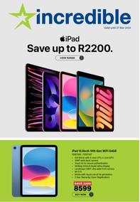 Incredible Connection : Apple iPad Save Up To R2200 (26 February - 07 March 2024)