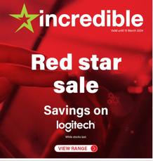 Incredible Connection : Red Star Sale Savings On Logitech (05 March - 15 March 2024)
