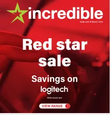 Incredible Connection : Red Star Sale Savings On Logitech (05 March - 15 March 2024)