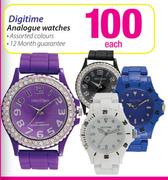Digitime Analogue Watches-Each