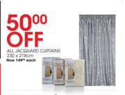 All Jacquard Curtains 230 x 218cm