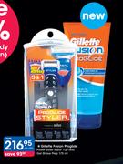 Gillette Fusion Proglide Power Styler Razor 1Up and Gel Shave Prep-175ml-Per Offer