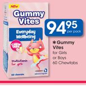 Gummy Vites For Girls Or Boys-60 Chewtabs