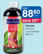 Herbex Fat Burn Concentrate-400ml-Each