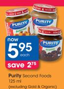 Purity Second Foods-125ml Each