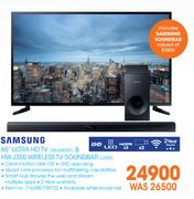 Samsung 65" Ultra HD TV 65JU6000 & HW-J355 Wireless TV Soundbar J355