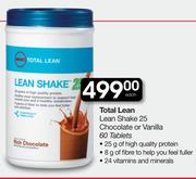 GNC Total Lean Lean Shake 25 Chocolate Or Vanilla-60 Tablets Each