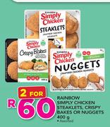 Rainbow Simply Chicken Steaklets,Crispy Bakes Or Nuggets Assorted-2 x 400g