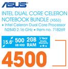 Asus 15.6" Intel Dual Core Celeron Notebook Bundle X553