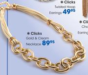 Clicks Gold & Cream Necklace