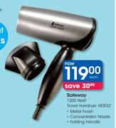 Safeway 1200 Watt Travel Hairdryer HD532