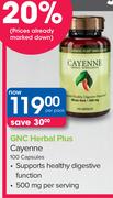 GNC Herbal Plus Cayenne-100 Capsules Pack
