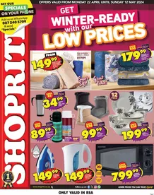 Shoprite : Get Winter-Ready With Our Low Prices (22 April - 12 May 2024)