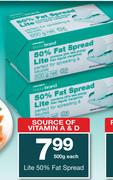 Lite 50% Fat Spread-500g Each