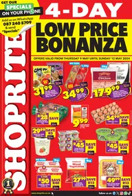 Shoprite KwaZulu-Natal : Low Price Bonanza (9 May - 12 May 2024)