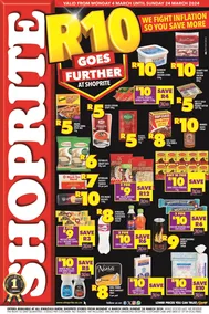 Shoprite Kwa-Zulu Natal : R10 Goes Further (04 March - 24 March 2024 While Stocks Last)