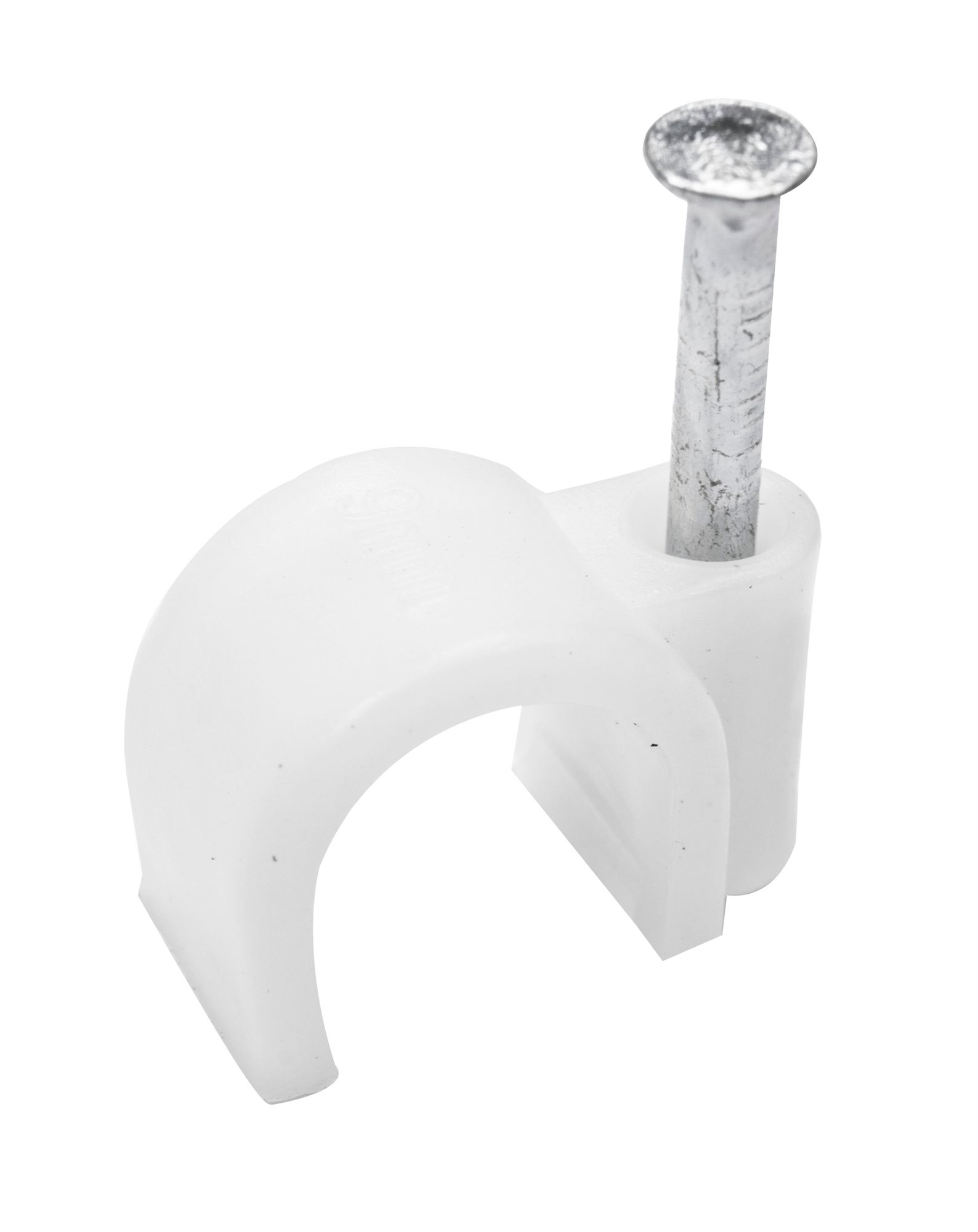 Builders Cable Clip Round - White (20 Pack) (9mm)