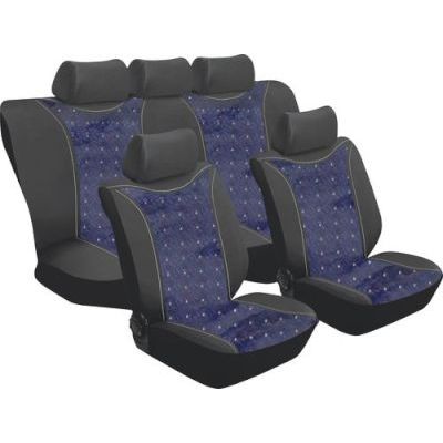 Stingray Aristocrat Car Seat Cover Set - 11 Piece (Black/Blue)