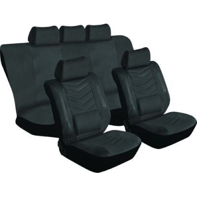 Stingray Grandeur Full Car Seat Cover Set – 11 Piece (Black)