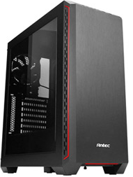 Antec P7 Silent Windowed Black Gaming Case - Red