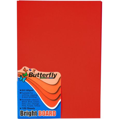 Butterfly A4 Bright Board 100s - Red