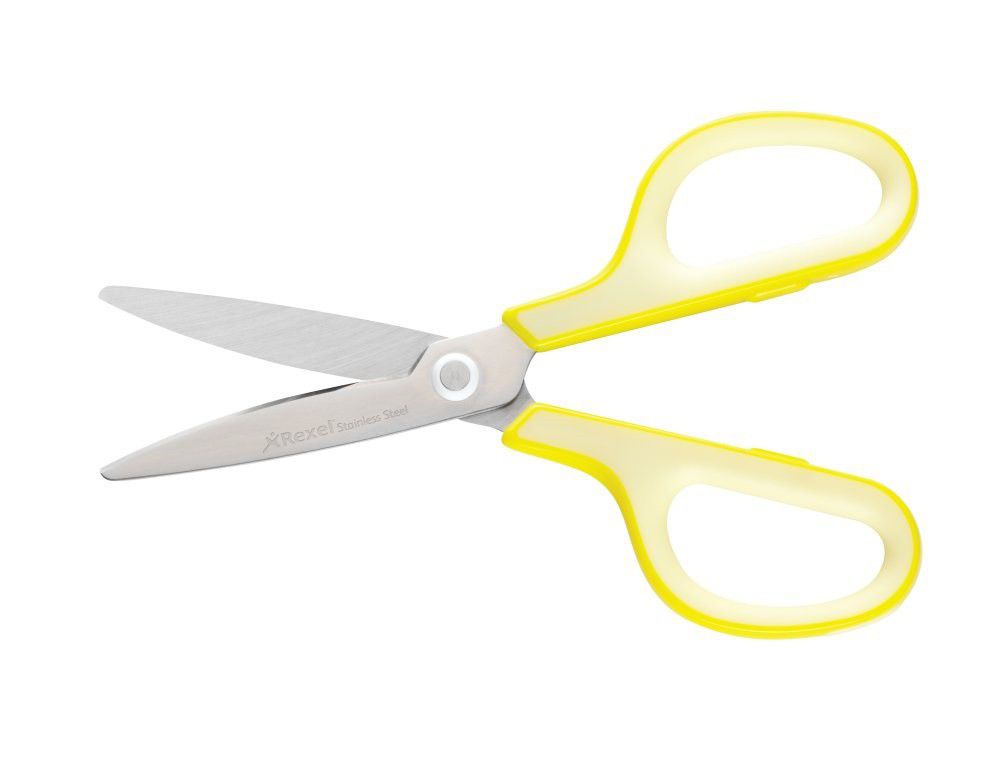 Rexel: X3 Stainless Steel Scissors - Yellow Handle