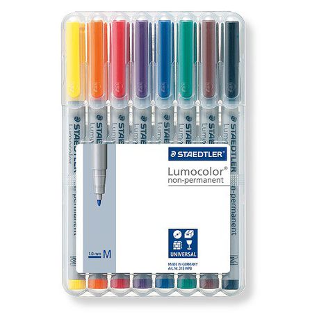 Staedtler Lumocolour Non-permanent Medium Markers (8 Colours)