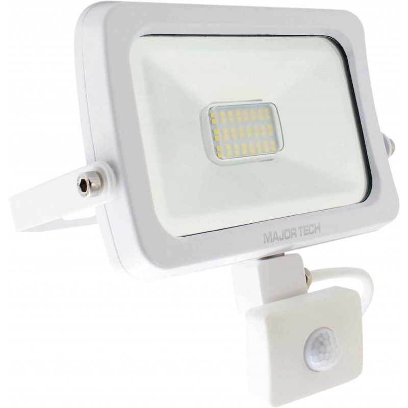 Major Tech SLF20CW Slimline LED Floodlight with Sensor - White (20w)