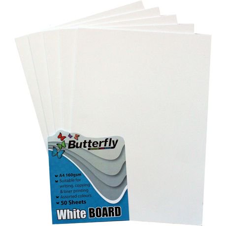 Butterfly A4 Pastel Board 50s (White)