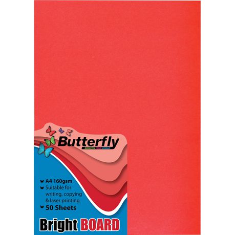 Butterfly A4 Bright Board 50s - Red