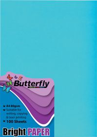 Butterfly A4 Bright Paper 100s - Blue