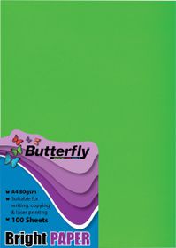 Butterfly A4 Bright Paper 100s - Green