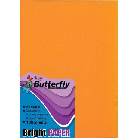 Butterfly A4 Bright Paper 100s - Orange