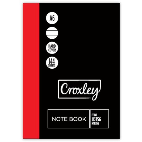 Croxley JD356 144 Page A6 Feint Hard Cover Note Book (20 Pack)