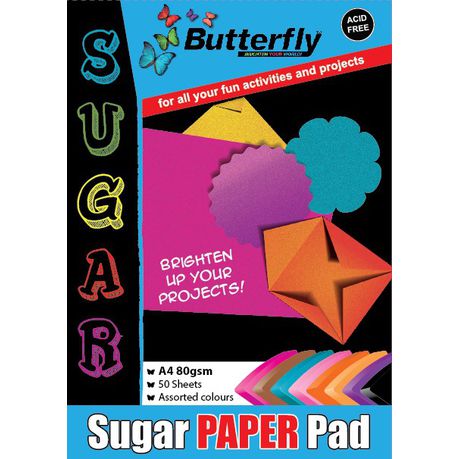 Butterfly Sugar Paper Pad - A4 50 Sheets