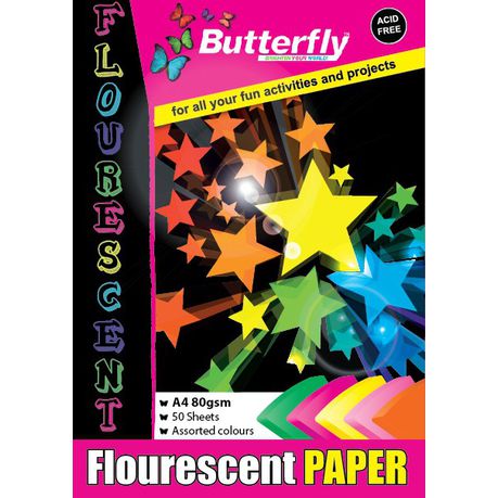 Butterfly Project Paper Pad - Fluorescent A4 50 Sheets