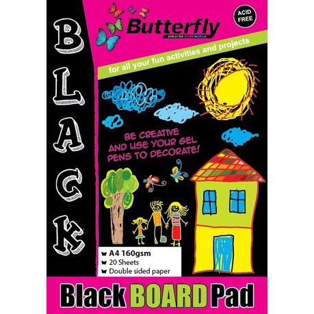 Butterfly Black Board Pad A4 20 Sheets