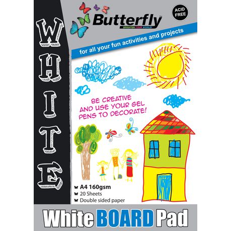 Butterfly White Board Pad A4 20 Sheets