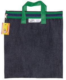 4Kids - Denim - Library Book Bag With Handle (Green)