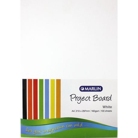 Marlin A4 Project Board 160gsm 100's - White